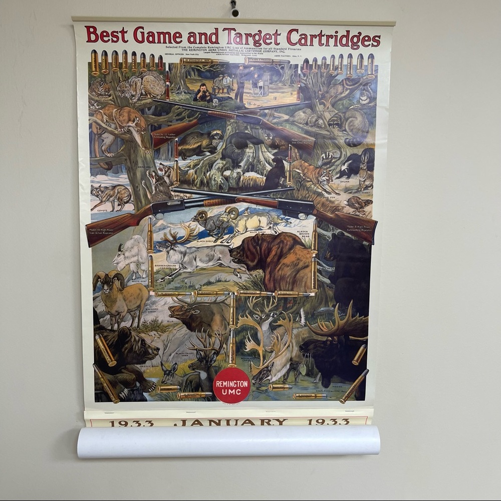 Vintage 1933 Remington Reproduction Calender